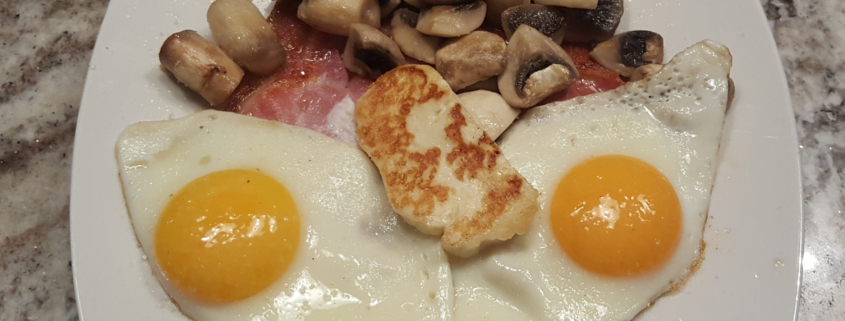 Eggs Bacon Mushrooms Halloumi